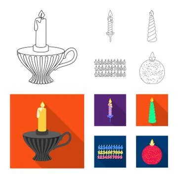 Vector illustration of relaxation and flame symbol. Set of relaxation and wax Illustrazione stock