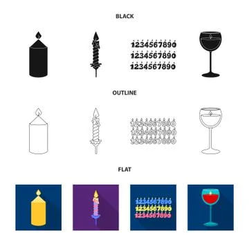 Vector illustration of relaxation and flame icon. Set of relaxation and wax 스톡 일러스트