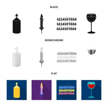Vector illustration of relaxation and flame sign. Collection of relaxation and Stock Illustration