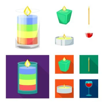 Vector illustration of relaxation and flame icon. Collection of relaxation and Stock Illustration