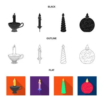 Vector illustration of relaxation and flame sign. Collection of relaxation and 스톡 일러스트