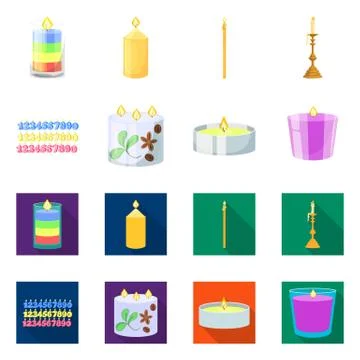 Vector illustration of relaxation and flame sign. Collection of relaxation and Stock Illustration
