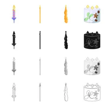 Vector illustration of relaxation and flame sign. Set of relaxation and wax Stockillustratie