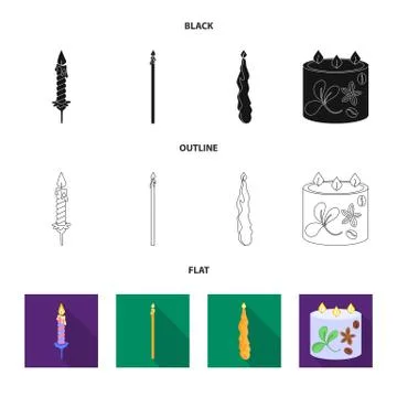 Vector illustration of relaxation and flame sign. Collection of relaxation and 스톡 일러스트