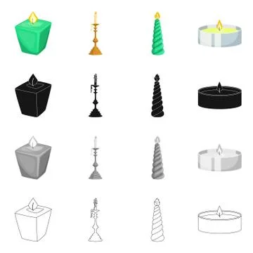 Vector illustration of relaxation and flame symbol. Collection of relaxation and 스톡 일러스트