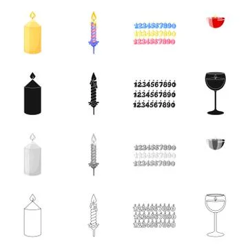 Vector illustration of relaxation and flame sign. Set of relaxation and wax 스톡 일러스트