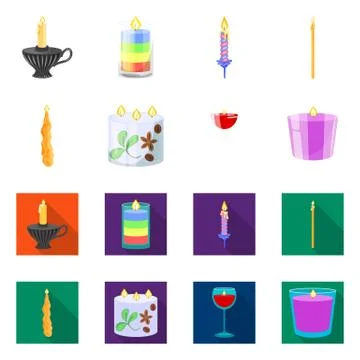Vector illustration of relaxation and flame sign. Set of relaxation and wax 스톡 일러스트