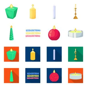 Vector illustration of relaxation and flame sign. Set of relaxation and wax 스톡 일러스트