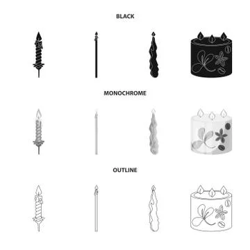 Vector illustration of relaxation and flame symbol. Set of relaxation and wax 스톡 일러스트