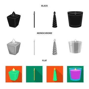 Vector illustration of relaxation and flame icon. Set of relaxation and wax Stockillustratie