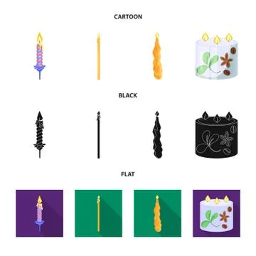 Vector illustration of relaxation and flame logo. Set of relaxation and wax Stockillustratie