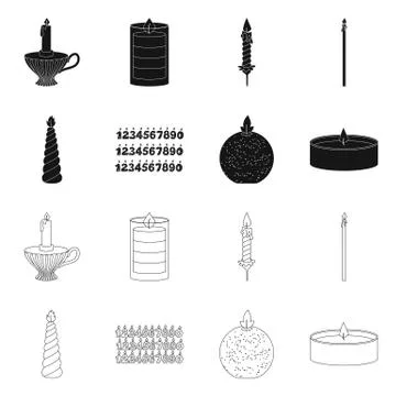 Vector illustration of relaxation and flame icon. Set of relaxation and wax Illustrazione stock