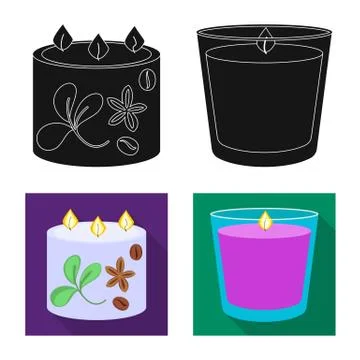 Vector illustration of relaxation and flame logo. Collection of relaxation and 스톡 일러스트
