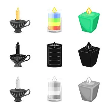 Vector illustration of relaxation and flame logo. Set of relaxation and wax Stock Illustration