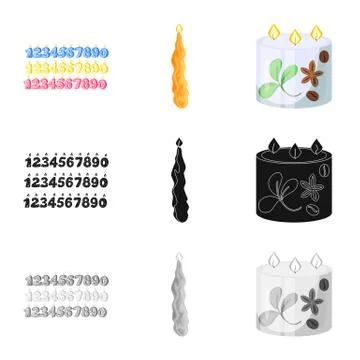 Vector illustration of relaxation and flame sign. Set of relaxation and wax 스톡 일러스트