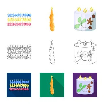 Vector illustration of relaxation and flame sign. Collection of relaxation and 스톡 일러스트