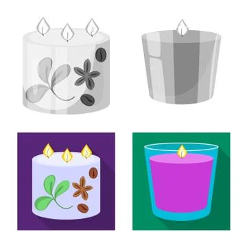 Vector illustration of relaxation and flame logo. Set of relaxation and wax Stock Illustration