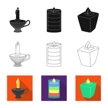 Vector illustration of relaxation and flame icon. Collection of relaxation and Stock Illustration