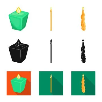 Vector illustration of relaxation and flame symbol. Collection of relaxation and Stock Illustration