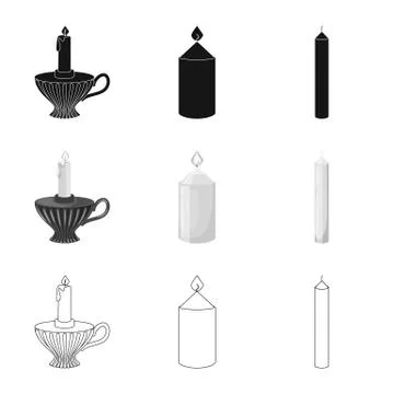 Vector illustration of relaxation and flame sign. Set of relaxation and wax 스톡 일러스트