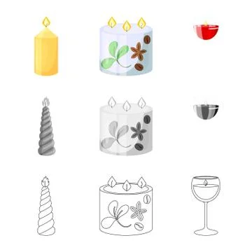 Vector illustration of relaxation and flame logo. Set of relaxation and wax 스톡 일러스트