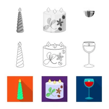 Vector illustration of relaxation and flame logo. Set of relaxation and wax 스톡 일러스트