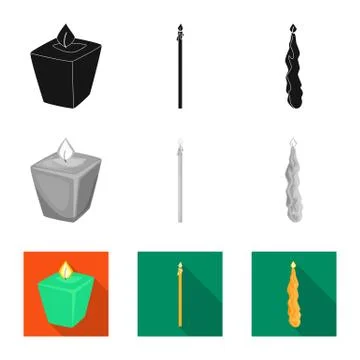 Vector illustration of relaxation and flame symbol. Set of relaxation and wax Stock Illustration