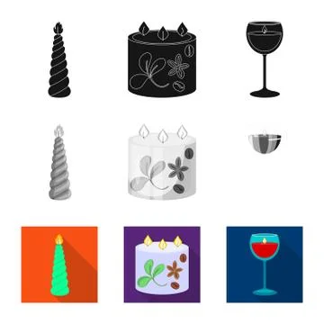 Vector illustration of relaxation and flame symbol. Collection of relaxation and 스톡 일러스트