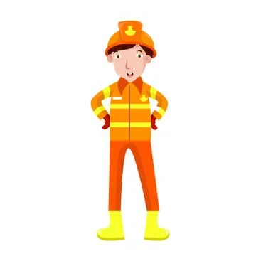 Vector Illustration Rescue firefighter in safe helmet and uniform pop art ret Stock Illustration