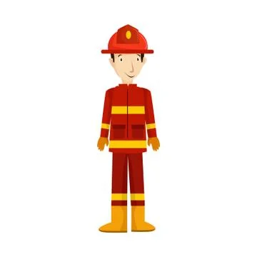 Vector Illustration Rescue firefighter in safe helmet and uniform pop art ret Stock Illustration