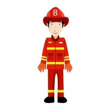 Vector Illustration Rescue firefighter in safe helmet and uniform pop art ret Stock Illustration