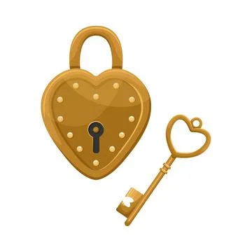 Vector illustration of retro key and lock. Illustrazione stock