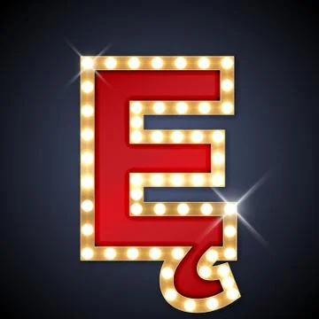 Vector illustration of retro signboard E with ogonek Stock Illustration