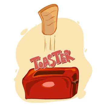 Vector illustration of a retro toaster with bread Stock Illustration