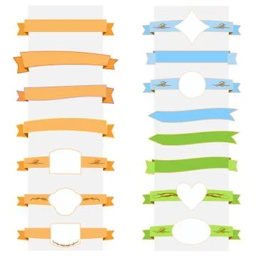 Vector illustration ribbon banner set Stock Illustration