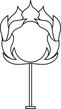 Vector illustration of the ring of fire, circus accessories, circus equipme.. Stock Illustration