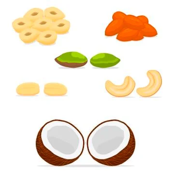 Vector illustration for ripe set nuts Stockillustratie