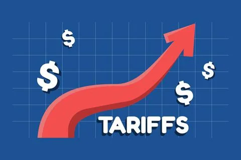 Vector illustration of rising tariffs and economic growth Stock Illustration