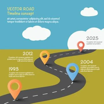 Vector illustration of road with pointers. - Illustration Stock Illustration
