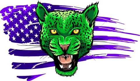 Vector illustration of Roaring leopard head design Stock Illustration