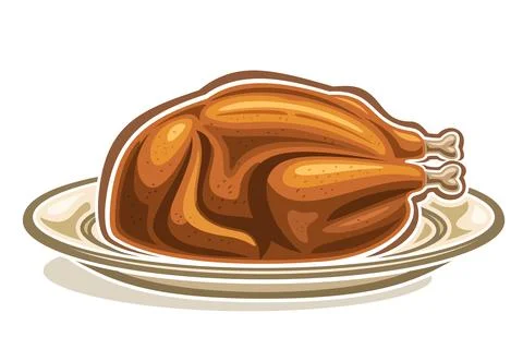 Vector illustration of Roast Turkey Stock Illustration