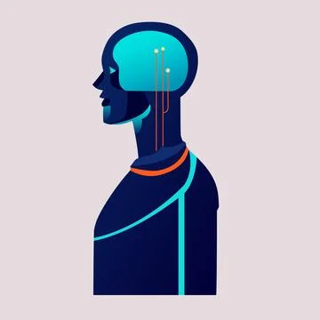 Vector illustration of a robot. artificial intelligence Chat bot human helper. Stock Illustration