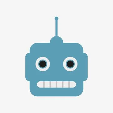 Vector illustration of a robot head on background Stock Illustration