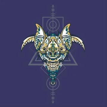 Vector illustration. robot sacred geometry. For t-shirt design, poster, stick Stock Illustration