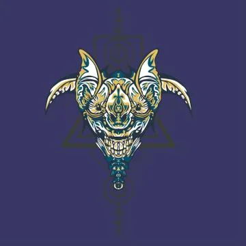 Vector illustration. robot sacred geometry. For t-shirt design, poster, stick Stock Illustration