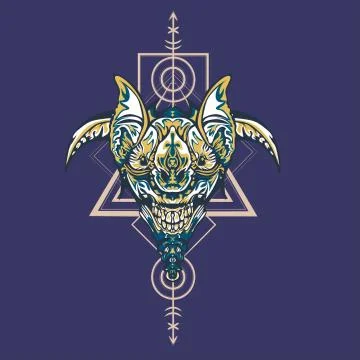 Vector illustration. robot sacred geometry. For t-shirt design, poster, stick Stock Illustration