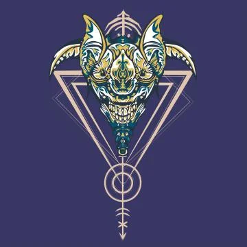 Vector illustration. robot sacred geometry. For t-shirt design, poster, stick Stock Illustration