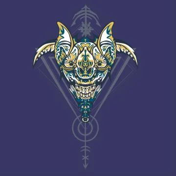 Vector illustration. robot sacred geometry. For t-shirt design, poster, stick Stock Illustration