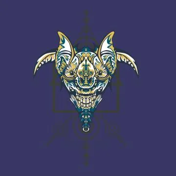 Vector illustration. robot sacred geometry. For t-shirt design, poster, stick Stock Illustration