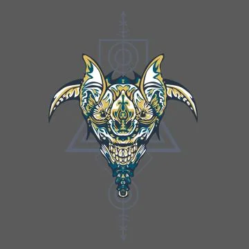 Vector illustration. robot sacred geometry. For t-shirt design, poster, stick Stock Illustration